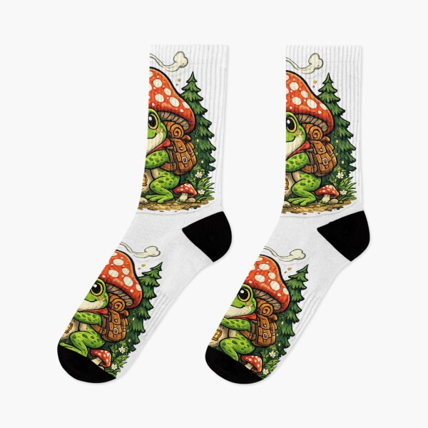 Item preview,  Frog Hugging Mushroom House – Cozy Forest Cartoon Aesthetic designed and sold by ArtsyExplorer.