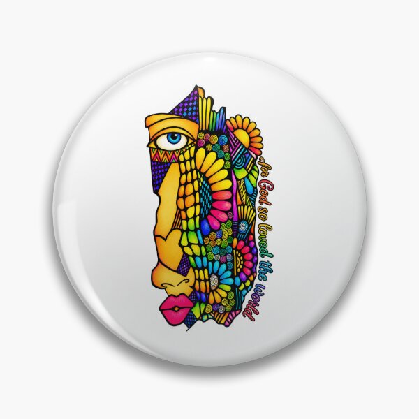 Item preview, For God So Loved the World – Colorful Christian Abstract Face Art Design designed and sold by Ashes to Artistry.