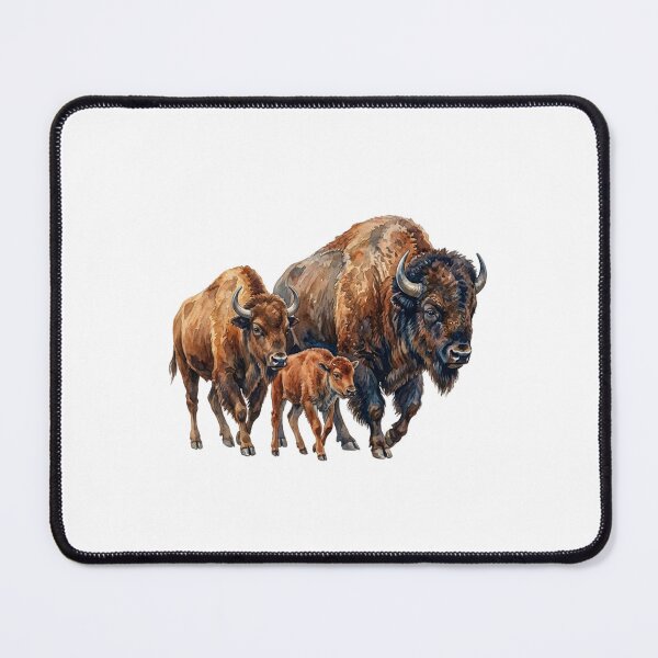 Item preview, Family American Buffalo Bison Watercolor Painting designed and sold by SOUFIANE1991.