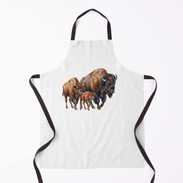Item preview, Family American Buffalo Bison Watercolor Painting designed and sold by SOUFIANE1991.
