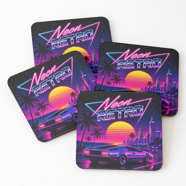 Item preview, Neon Retro Sunset Car – Vaporwave City Synthwave Night Aesthetic designed and sold by MartBook.