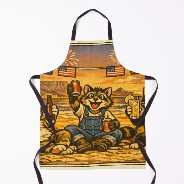 Item preview, 4th of July Sunset Toast Cat Woodblock Sticker designed and sold by Tijger Cats.
