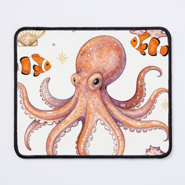 Item preview, Cute Watercolor Ocean Animals Octopus Sea Life Art designed and sold by Fariks.
