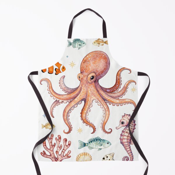 Item preview, Cute Watercolor Ocean Animals Octopus Sea Life Art designed and sold by Fariks.
