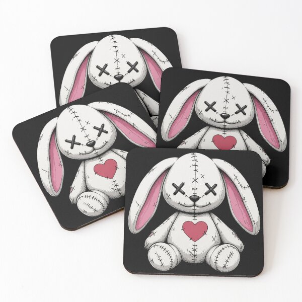 Item preview, Emo Bunny Cross Eyes Stitched Gothic Creepy Cute Art designed and sold by HOODYBUDSTYLES.