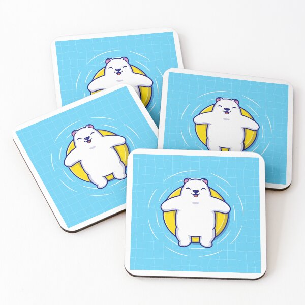 Item preview, Cute Polar Bear Floating in Swimming Pool Summer designed and sold by cbarilnb.