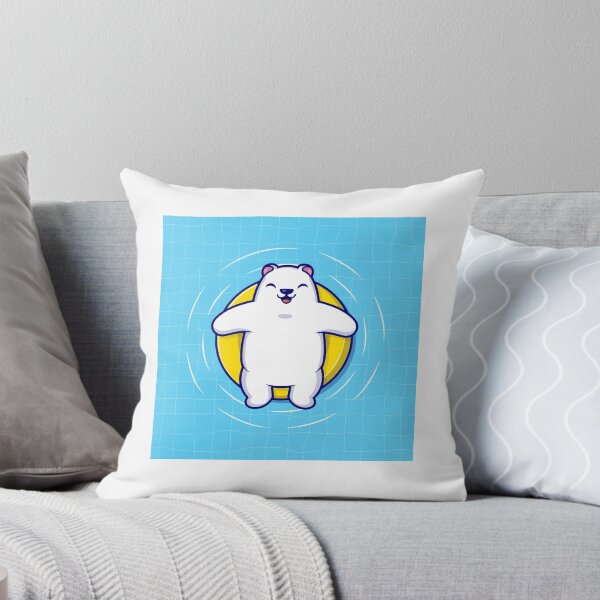 Item preview, Cute Polar Bear Floating in Swimming Pool Summer designed and sold by cbarilnb.