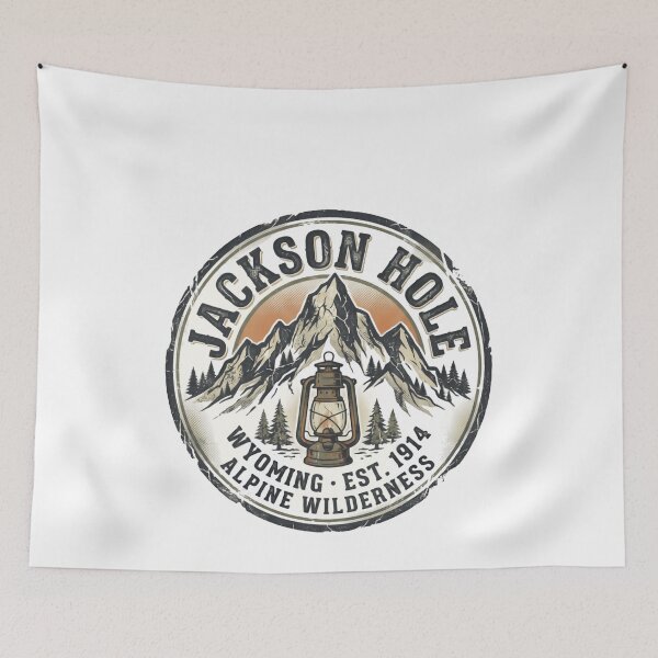 Item preview, Jackson Hole Wyoming Est. 1914 Alpine Wilderness Mountain Outdoor Travel designed and sold by Simsimah26Parks.