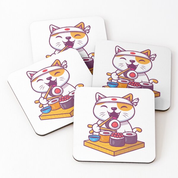Item preview, Cute Japanese Sushi Chef Cat Kawaii Anime designed and sold by cbarilnb.