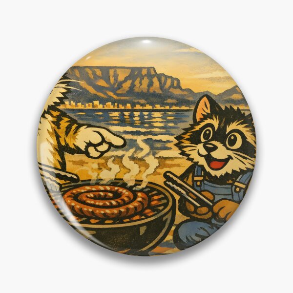 Item preview, 4th of July Sausage Cookout Cat Beach Sticker designed and sold by Tijger Cats.