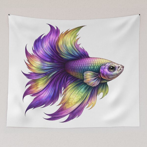 Item preview, Vibrant Purple Betta Fish designed and sold by Shelley Loewnau-Jones Studio.