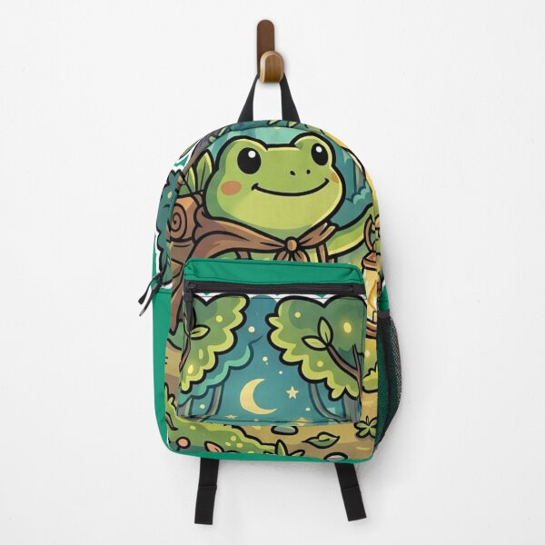 Item preview, Lantern Frog in Magical Forest – Whimsical Fantasy Cartoon Adventure designed and sold by ArtsyExplorer.