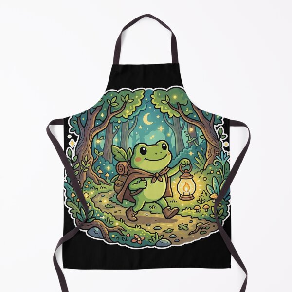 Item preview, Lantern Frog in Magical Forest – Whimsical Fantasy Cartoon Adventure designed and sold by ArtsyExplorer.