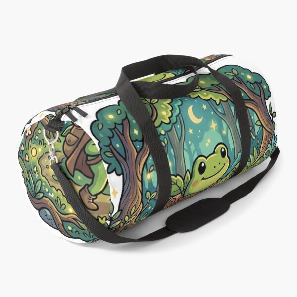 Item preview, Lantern Frog in Magical Forest – Whimsical Fantasy Cartoon Adventure designed and sold by ArtsyExplorer.