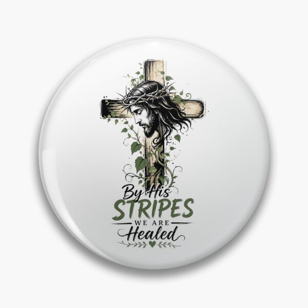 Item preview, By His Stripes We Are Healed – Christian Cross Jesus Bible Verse Design designed and sold by Ashes to Artistry.