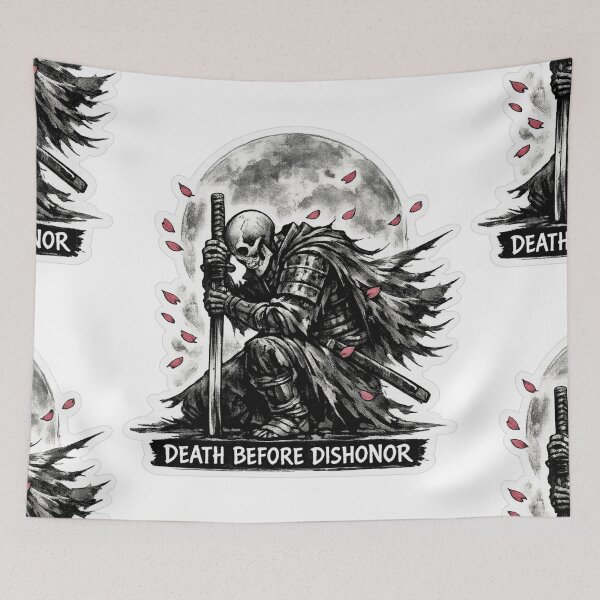 Item preview, Death Before Dishonor – Skeletal Samurai Honor Design designed and sold by Ecocrushstudio.