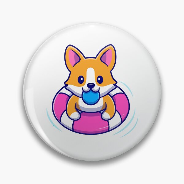 Item preview, Cute Corgi Puppy Floating on Swim Ring Summer designed and sold by cbarilnb.