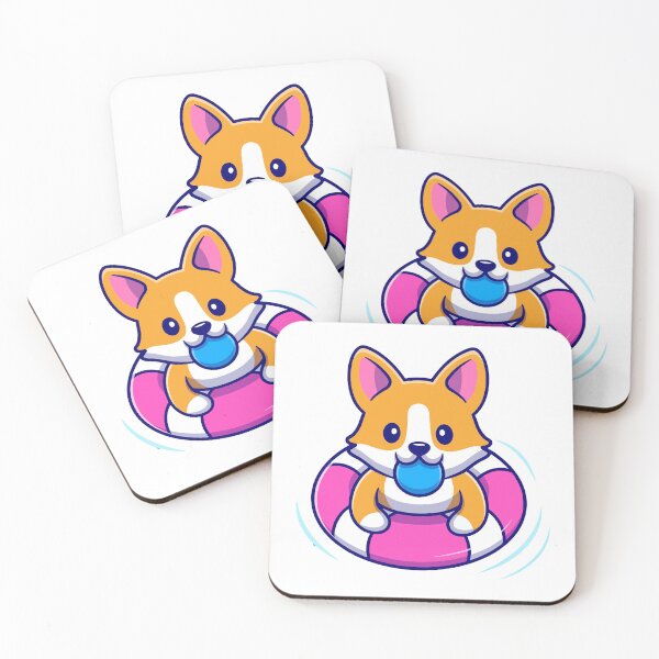 Item preview, Cute Corgi Puppy Floating on Swim Ring Summer designed and sold by cbarilnb.