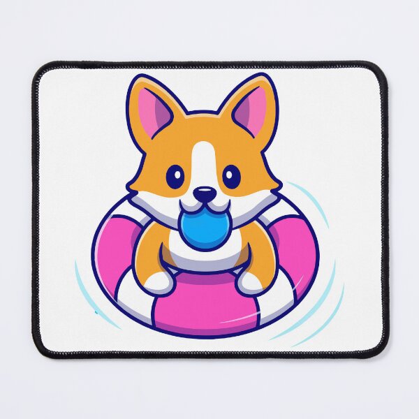 Item preview, Cute Corgi Puppy Floating on Swim Ring Summer designed and sold by cbarilnb.