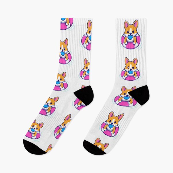 Item preview, Cute Corgi Puppy Floating on Swim Ring Summer designed and sold by cbarilnb.