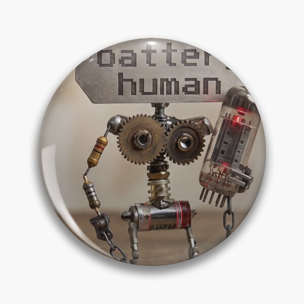 Item preview, Low Battery Human Steampunk Robot Art designed and sold by CtrlSNCreatz.