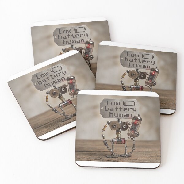 Item preview, Low Battery Human Steampunk Robot Art designed and sold by CtrlSNCreatz.