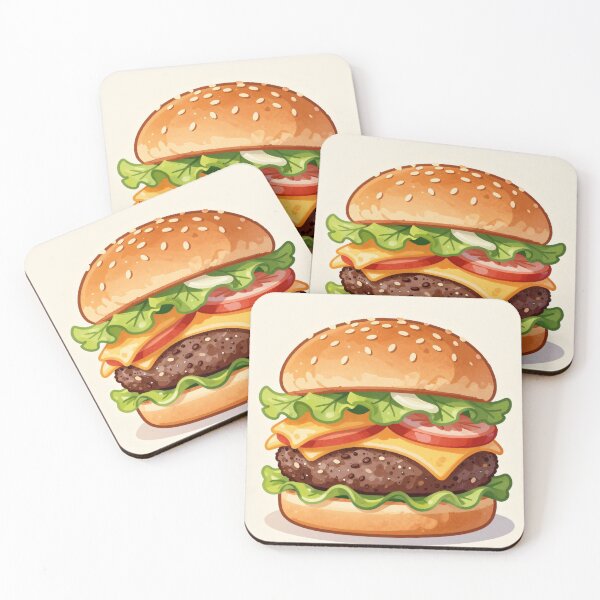 Item preview, Classic Cheeseburger Illustration Food Art Print designed and sold by Fariks.