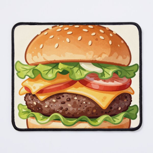 Item preview, Classic Cheeseburger Illustration Food Art Print designed and sold by Fariks.