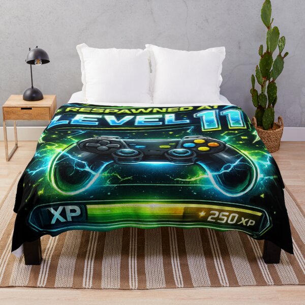 Item preview, Respawned at Level 11 Gaming Birthday – Funny Gamer Controller Design designed and sold by MartBook.