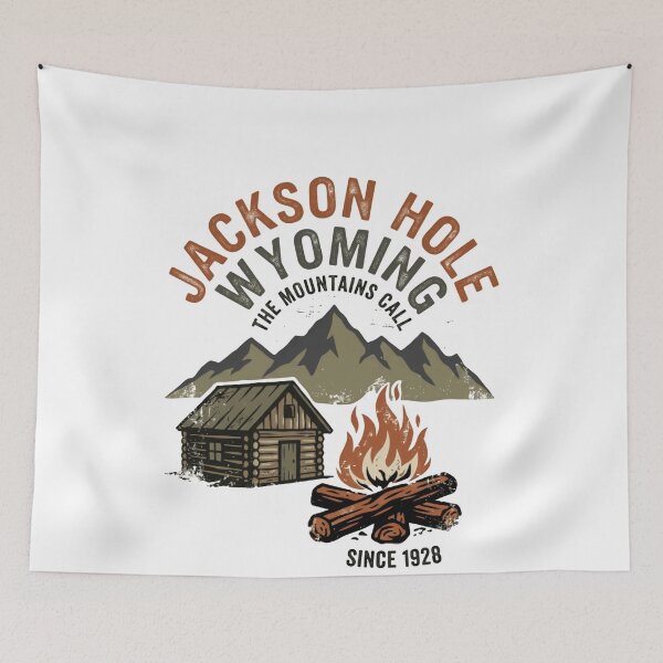 Item preview, Jackson Hole Wyoming The Mountains Call Since 1928 Outdoor Adventure Camping Hiking Travel designed and sold by Simsimah26Parks.