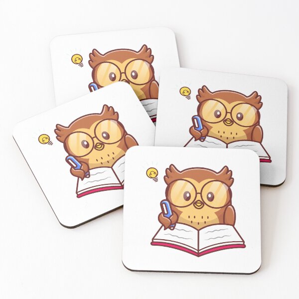 Item preview, Cute Wise Owl Reading Book Cartoon designed and sold by cbarilnb.