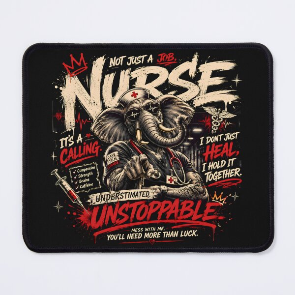 Item preview, Unstoppable Nurse Elephant Grunge Healthcare Design designed and sold by VoidAnimeStudio.