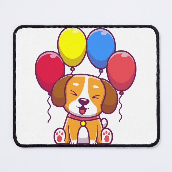 Item preview, Cute Puppy Dog with Colorful Balloons Cartoon designed and sold by cbarilnb.