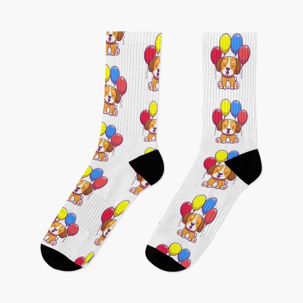 Item preview, Cute Puppy Dog with Colorful Balloons Cartoon designed and sold by cbarilnb.