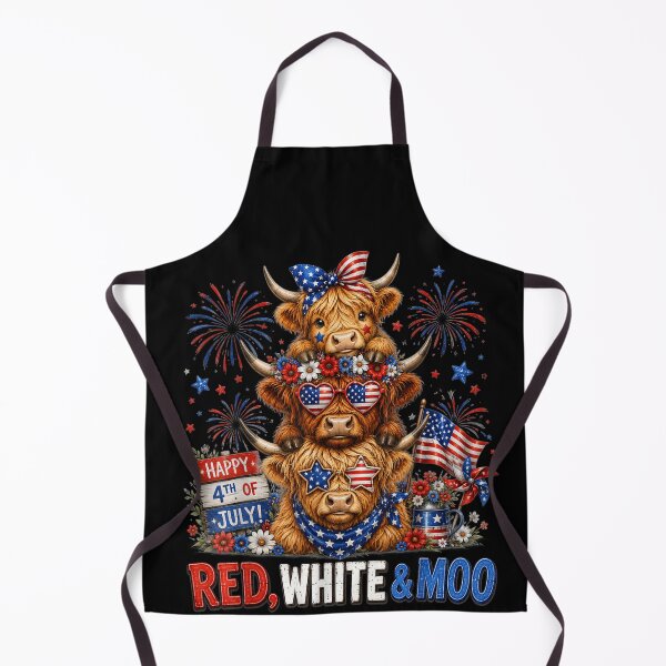 Item preview, Happy 4th Of July! Red, White & Moo Highland Cow American Patriot Independence Day designed and sold by GrumpySableye.