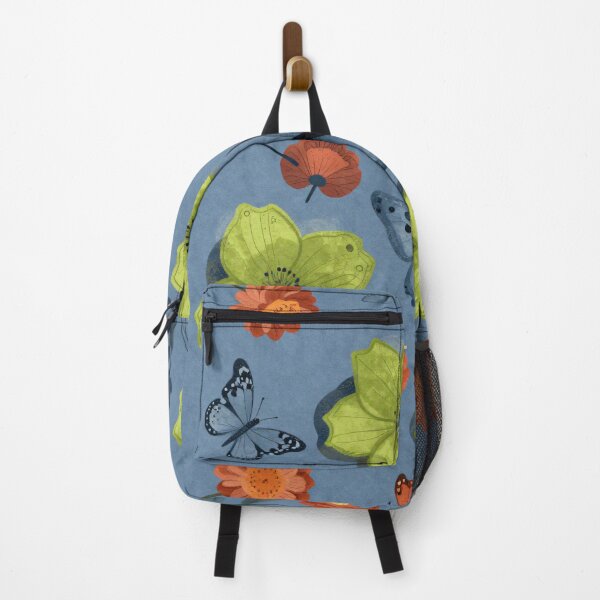 Item preview, Vintage Botanical Flowers Butterflies Dragonfly Blue designed and sold by Michael Schwarz.