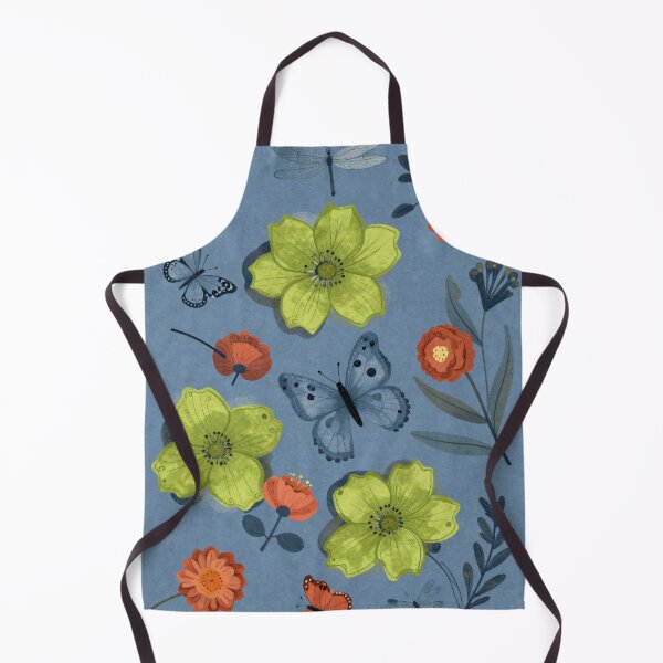 Item preview, Vintage Botanical Flowers Butterflies Dragonfly Blue designed and sold by Fariks.