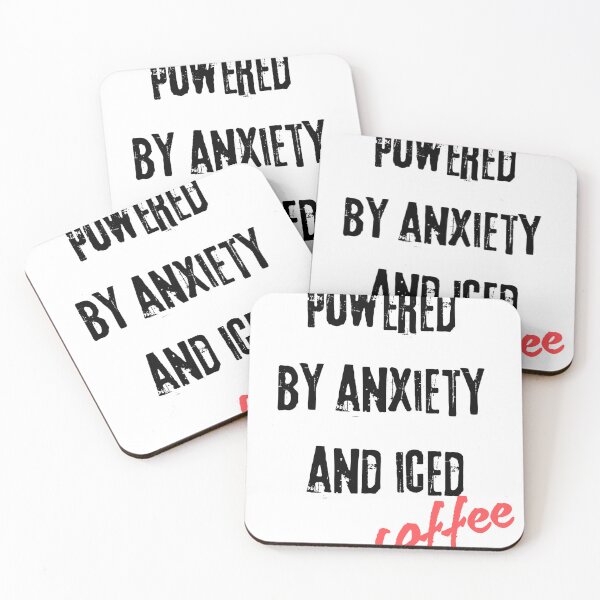 Item preview, Powered by Anxiety and Iced Coffee Funny designed and sold by Creet-Design.