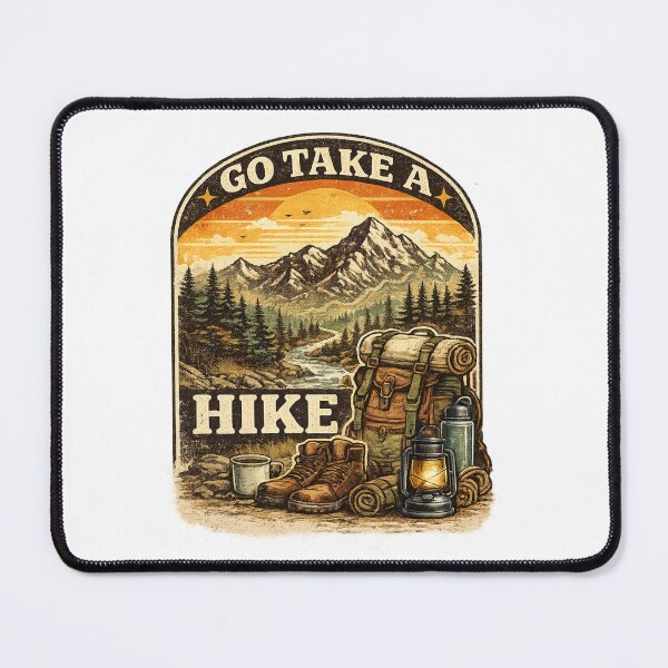 Item preview, Go Take A Hike Vintage Mountain Camping Design designed and sold by Artbysarmina.