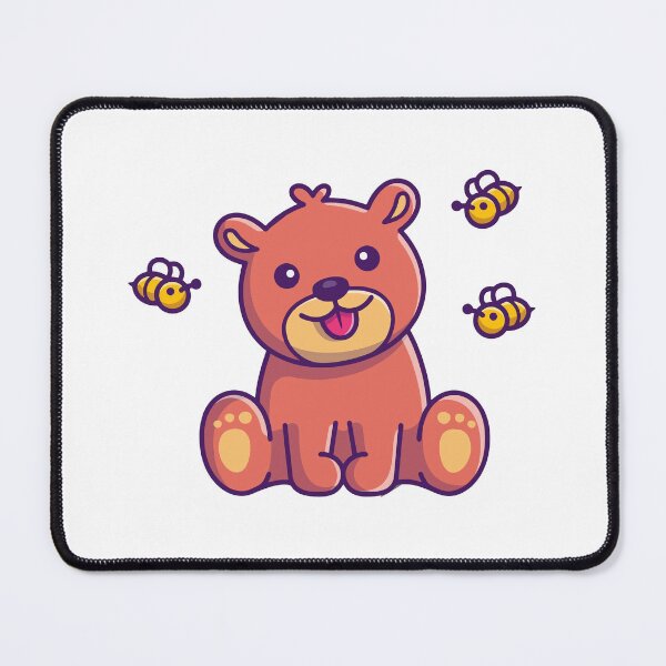 Item preview, Cute Baby Bear playing with Bees Cartoon designed and sold by cbarilnb.