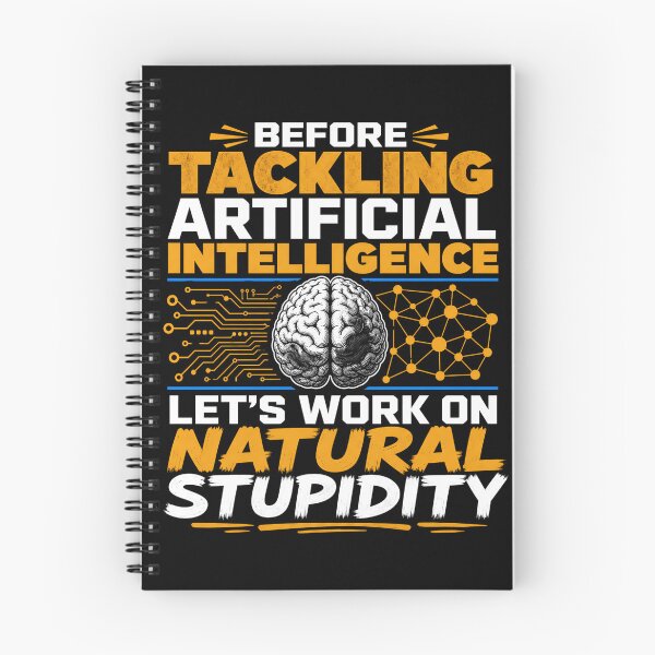 Item preview, Before Tackling Artificial Intelligence Let’s Work On Natural Stupidity Funny Tech AI designed and sold by CutOutIdols.