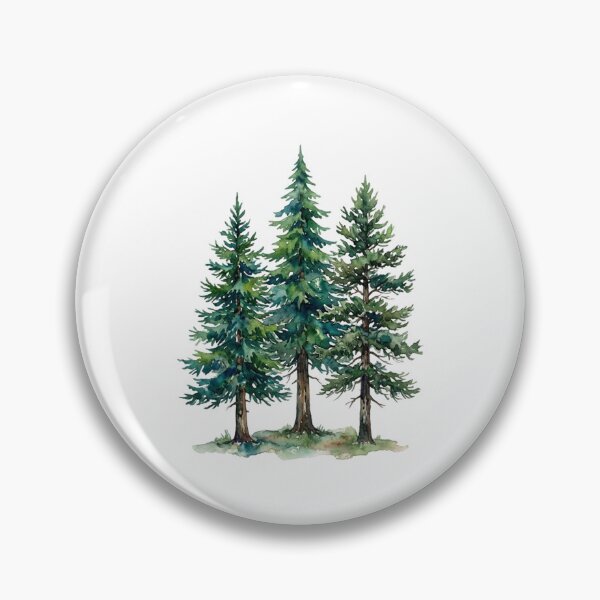 Item preview, Evergreen Trees Watercolor Painting  designed and sold by SOUFIANE1991.