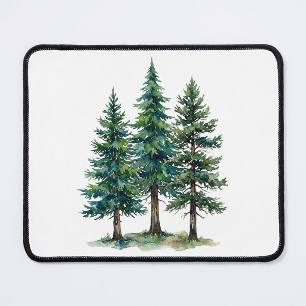 Item preview, Evergreen Trees Watercolor Painting  designed and sold by SOUFIANE1991.
