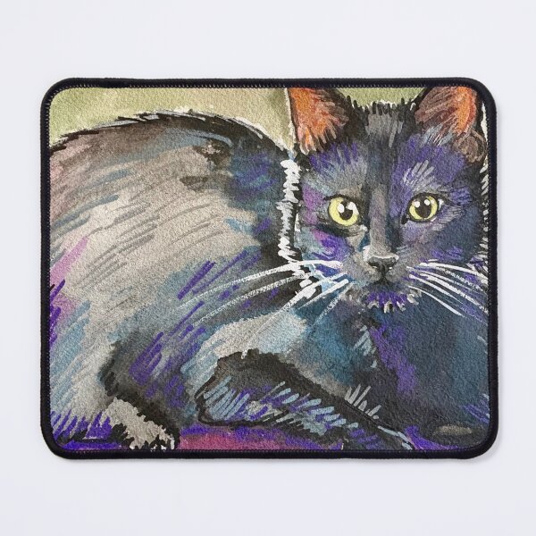 Item preview, Black cat watercolor portrait designed and sold by Nelkinsb.
