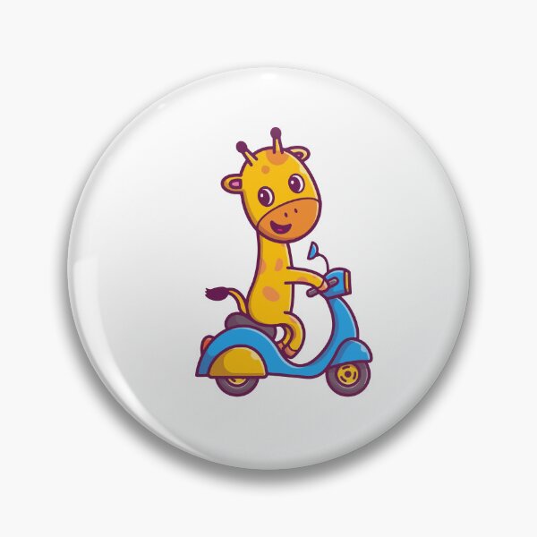 Item preview, Cute Giraffe Riding Blue Scooter Cartoon designed and sold by cbarilnb.