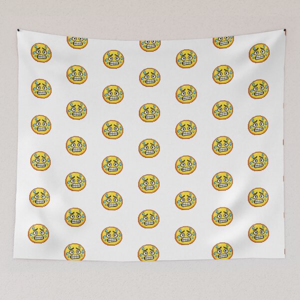 Item preview, Nervous Pixel Emoji – Retro 8 Bit Anxiety Reaction Sticker designed and sold by ANiyati.