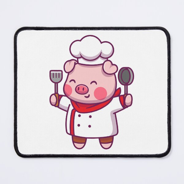 Item preview, Cute Pig Chef Holding Spatula and Pan designed and sold by cbarilnb.