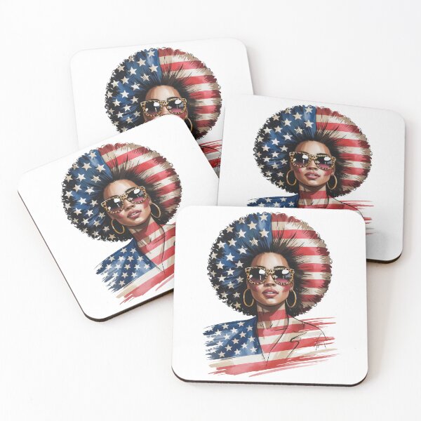 Item preview, Woman with American Flag Afro designed and sold by jkrphoto.