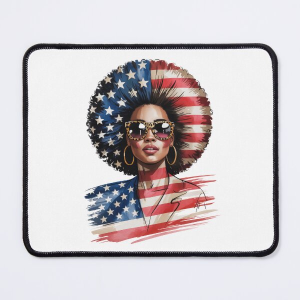 Item preview, Woman with American Flag Afro designed and sold by jkrphoto.