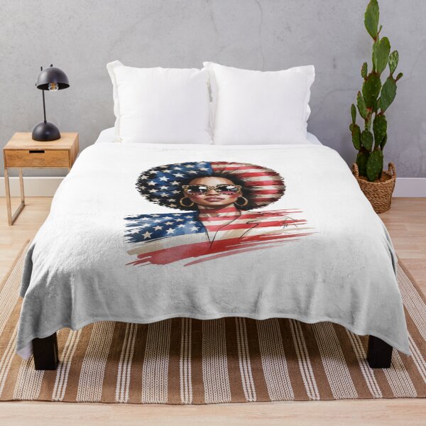 Item preview, Woman with American Flag Afro designed and sold by jkrphoto.